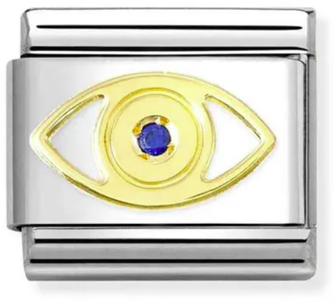 Nomination Classic Gold Symbols White Stone Greek Eye Charm