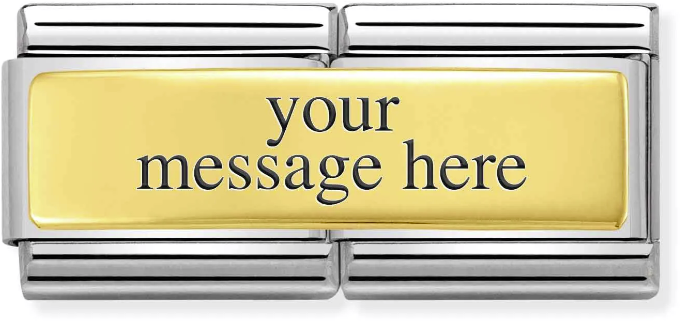 Nomination Classic Gold Double Engraved Smooth Plate Charm