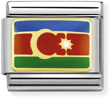 Nomination Classic Gold Asia Flag Azerbaijan Charm