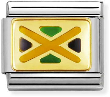 Nomination Classic Gold America Flag Jamaica Charm