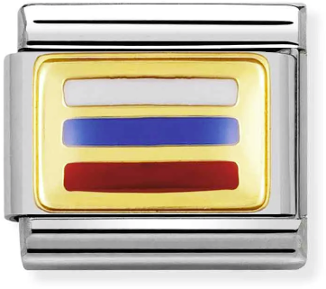 Nomination Classic Gold Asia Flag Russia Charm