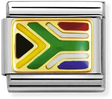Nomination Classic Gold Africa Flag South Africa Charm