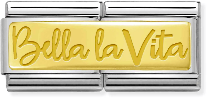 Nomination Classic Gold Double Engraved Bella La Vita (Life Is Beautiful) Charm