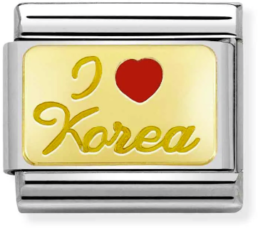 Nomination Classic Gold Travel I Love Korea Charm