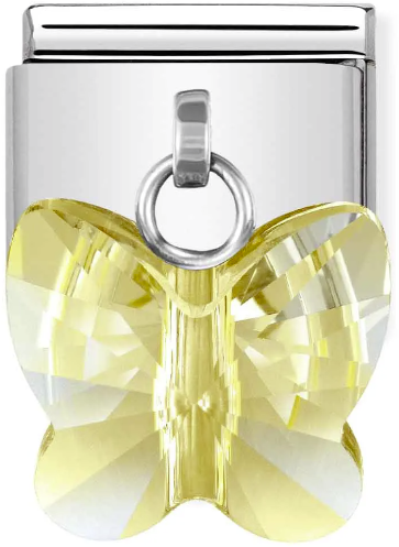 Nomination Classic Silver Animal Gold Crystal Butterfly Charm