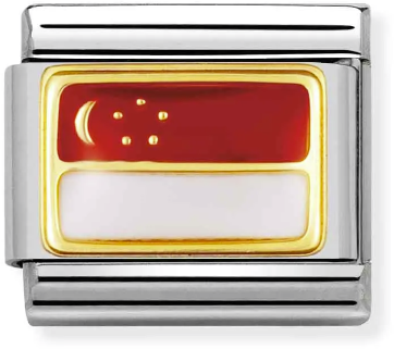 Nomination Classic Gold Asia Flag Singapore Charm