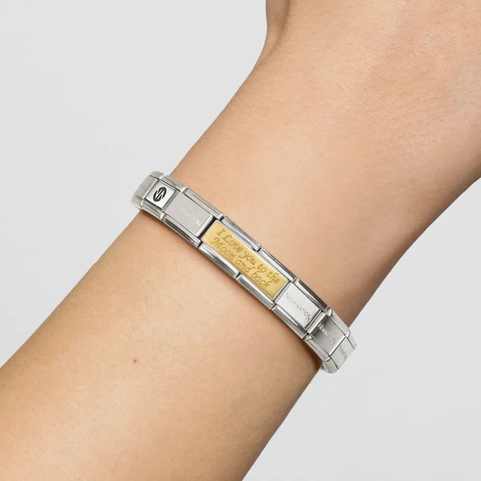 Nomination Classic Gold Double Engraved To The Moon And Back Charm