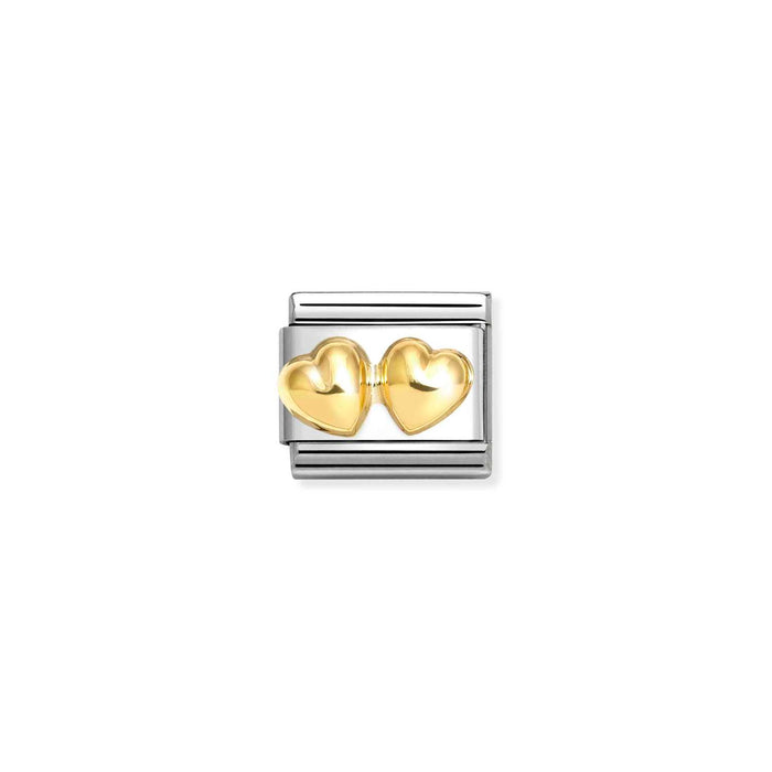 Nomination Classic Gold Double Heart Charm