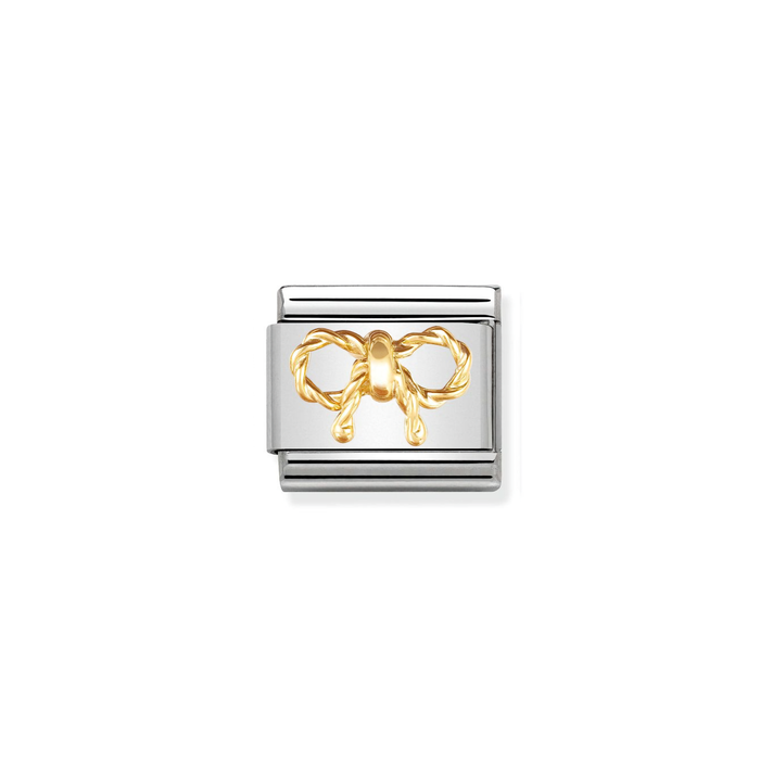 Nomination Classic Gold Elegance Bow Charm