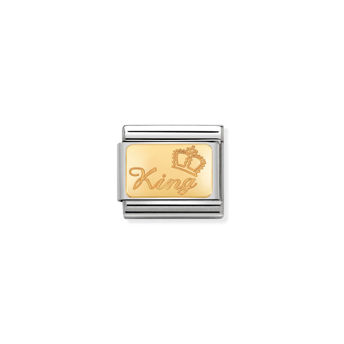 Nomination Classic Gold Engraved Signs King Charm