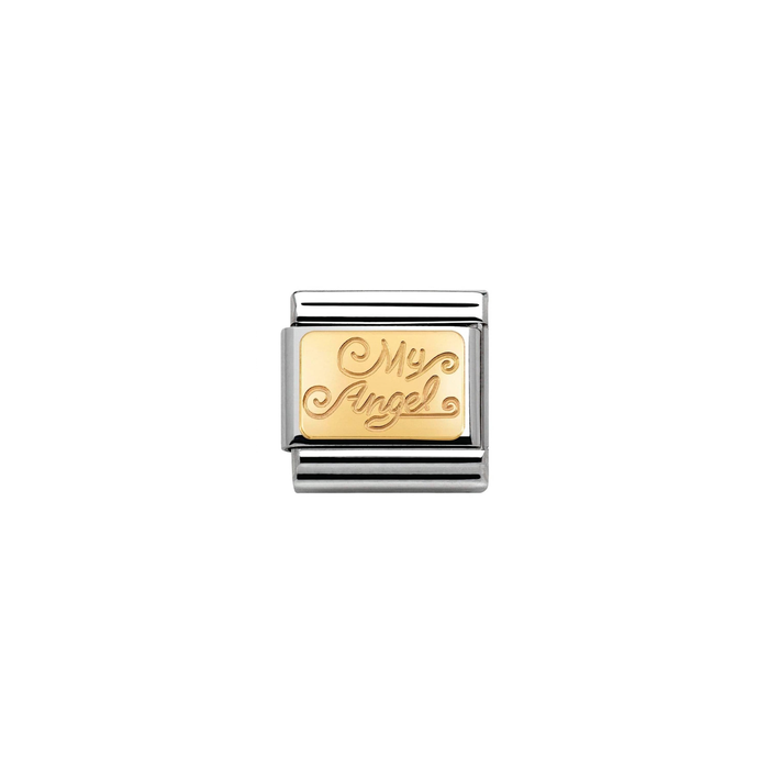 Nomination Classic Gold Engraved Signs My Angel Charm