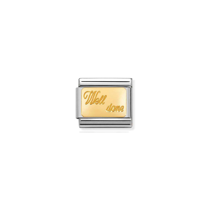 Nomination Classic Gold Engraved Signs Well Done Charm