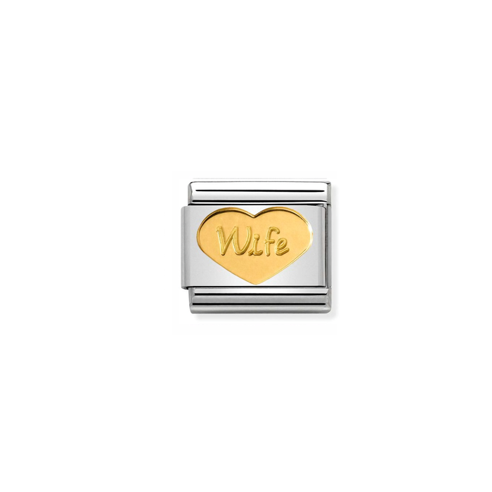 Nomination Classic Gold Family Wife Heart Charm