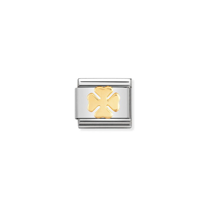 Nomination Classic Gold Good Luck Four Leaf Clover Charm