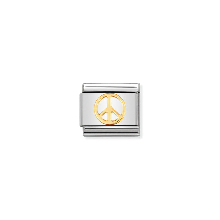 Nomination Classic Gold Love Peace Sign Charm