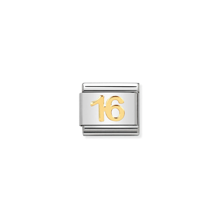 Nomination Classic Gold Numbers 16 Charm