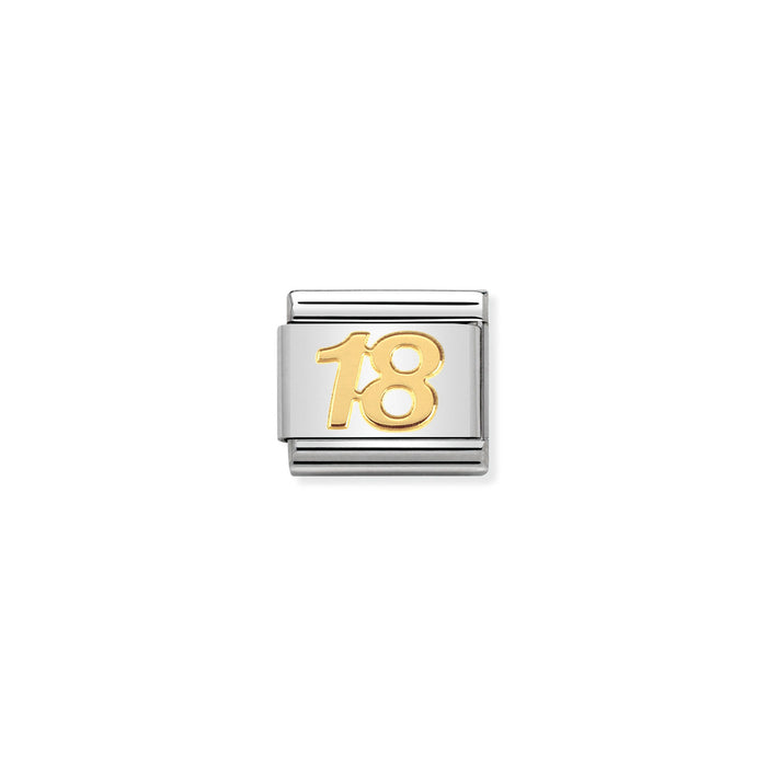 Nomination Classic Gold Numbers 18 Charm