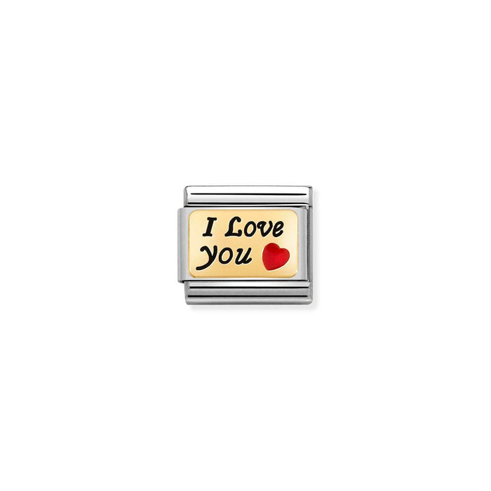 Nomination Classic Gold Plates I Love You Charm