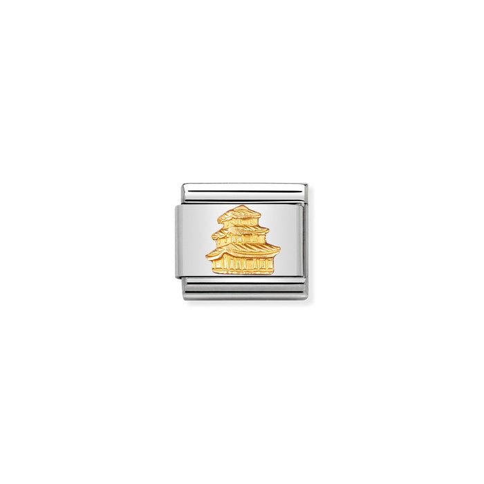 Nomination Classic Gold Relief Monuments Pagoda Charm