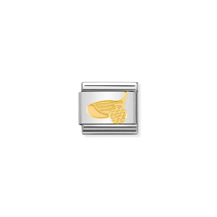 Nomination Classic Gold Sports Golf Ball and Club Charm