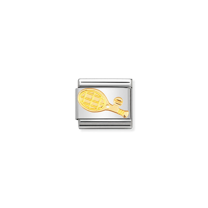 Nomination Classic Gold Sports Tennis Racket Charm