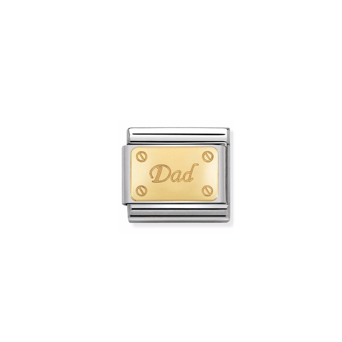 Nomination Classic Gold Symbol Plates Dad Charm