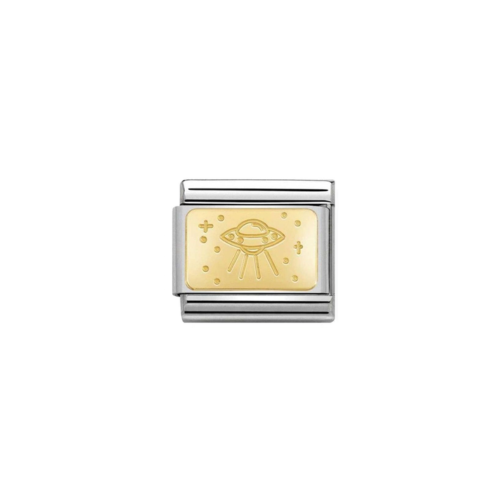 Nomination Classic Gold Symbols Plates With UFO Charm