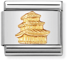 Nomination Classic Gold Relief Monuments Pagoda Charm