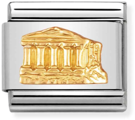 Nomination Classic Gold Monument Relief Parthenon Charm