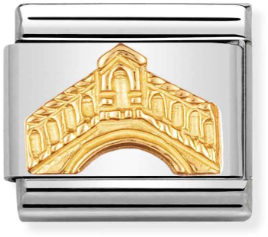 Nomination Classic Gold Relief Monuments Rialto Bridge Charm