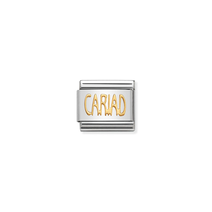 Nomination Classic Gold Writings Cariad Charm