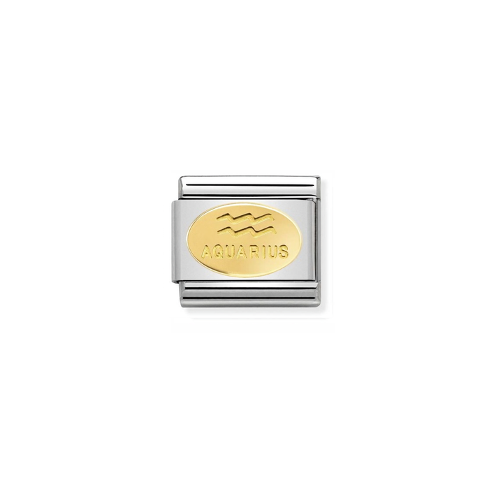 Nomination Classic Gold Zodiac Aquarius Charm
