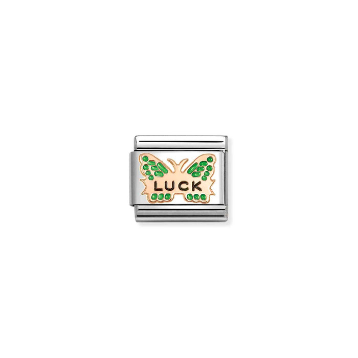 Nomination Classic Green Butterfly Luck Silver Charm