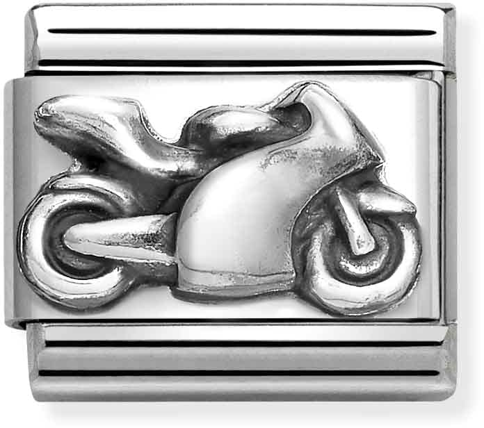 Nomination Classic Silver Motorbike Charm