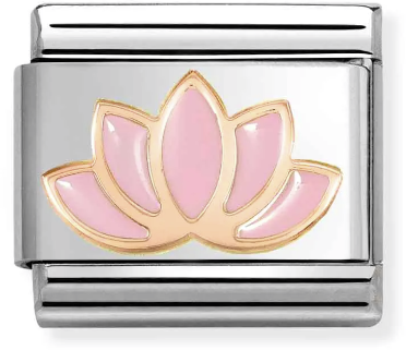 Nomination Classic Rose Gold Symbols Pink Lotus Flower Charm