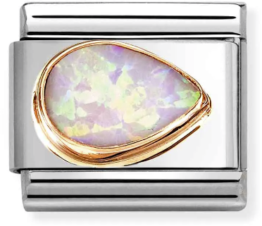 Nomination Classic Rose Gold Faceted Stones Pink Opal Drop Charm