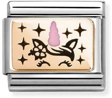 Nomination Classic Rose Gold Plates Pink Unicorn Horn Charm