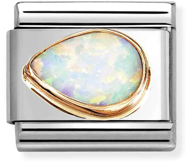 Nomination Classic Rose Gold Faceted Stones White Opal Drop Charm