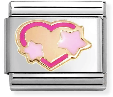 Nomination Classic Rose Gold Symbol Pink Heart With Stars Charm