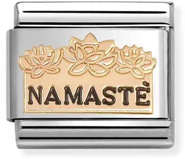 Nomination Classic Rose Gold Symbols Namaste With Flowers Charm