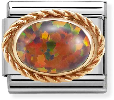 Nomination Classic Rose Gold Stones Red Opal Charm