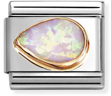 Nomination Classic Rose Gold Faceted Stones Pink Opal Drop Charm