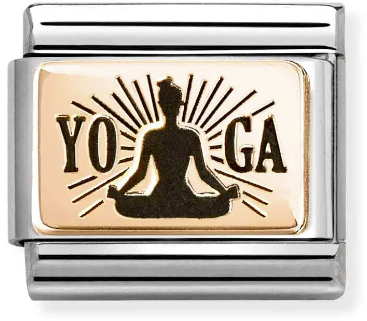 Nomination Classic Rose Gold Plates Yoga Lotus Pose Charm