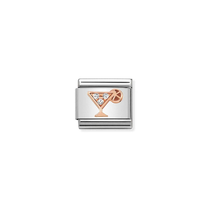 Nomination Classic Rose Gold Symbols Cocktail With White Stone Charm