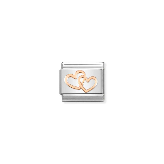 Nomination Classic Rose Gold Symbols Hearts Intertwined Charm