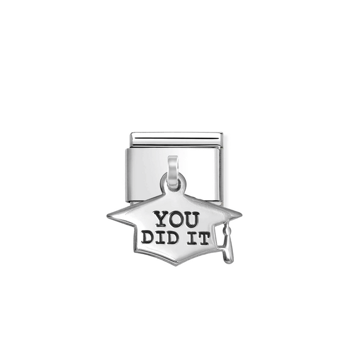 Nomination Classic Silver Pendant Graduation Cap You Did It Drop Charm
