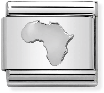 Nomination Classic Silver Monument Relief Africa Charm