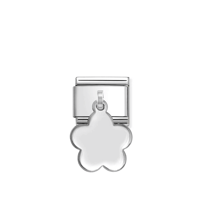 Nomination Classic Silver Pendant Flower Engravable Drop Charm