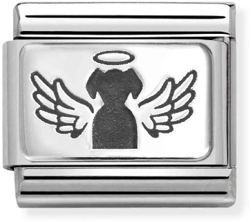 Nomination Classic Silver Plates Angel Dog Charm