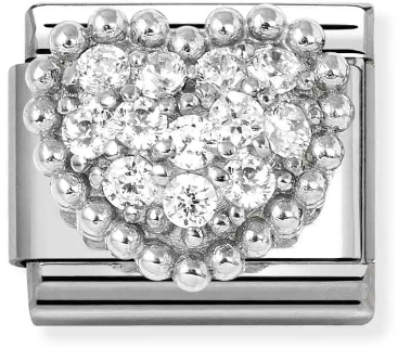 Nomination Classic Silver Symbol White Crystal Heart Charm